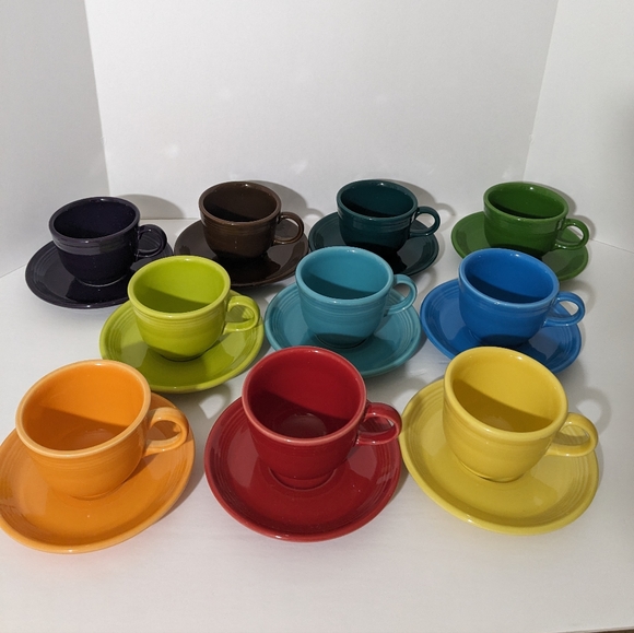 HLC Fiesta Ware Cup & Saucer Sets.  New & Used - Picture 2 of 3